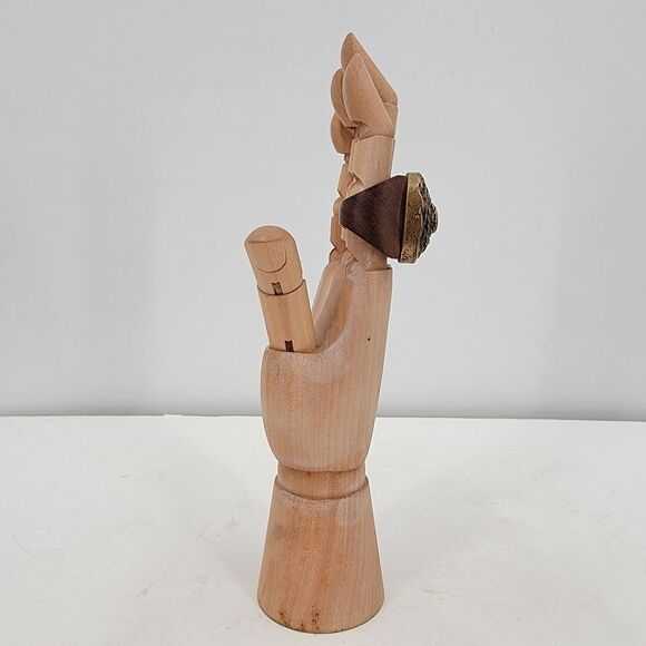 J.Fein Size 7 Boho Gilt Bronze Large High Profile Wooden Statement Ring - Picture 13 of 13